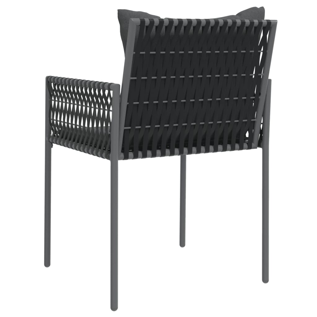 Cadeiras jardim c/ almofadões 2 pcs 54x61x83 cm vime PE preto