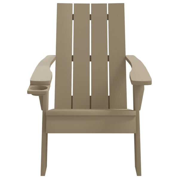 Cadeira de jardim Adirondack polipropileno castanho-claro