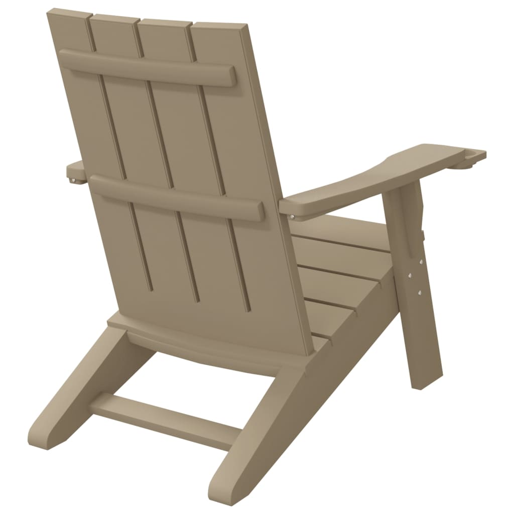 Cadeira de jardim Adirondack polipropileno castanho-claro