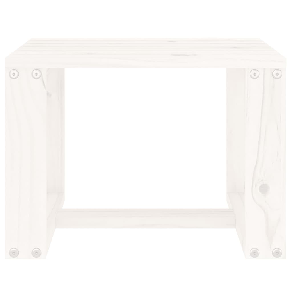 Mesa auxiliar de jardín 40x38x28,5 cm pino macizo blanco