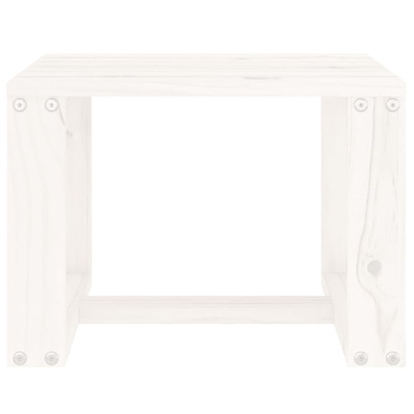 Mesa auxiliar de jardín 40x38x28,5 cm pino macizo blanco