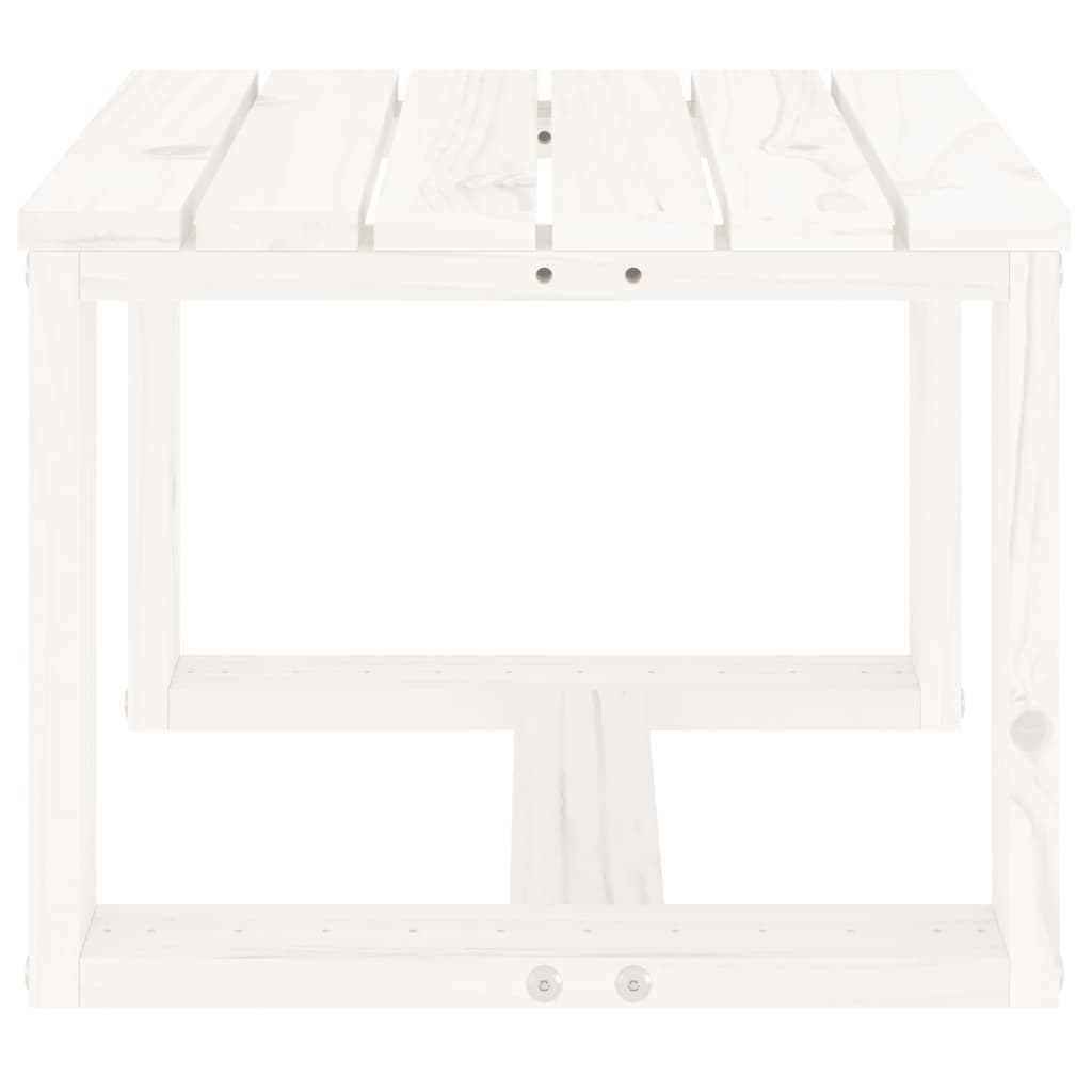 Mesa de apoio para jardim 40x38x28,5 cm pinho maciço branco