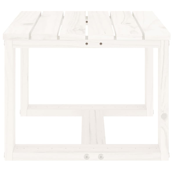 Garden side table 40x38x28.5 cm white solid pine