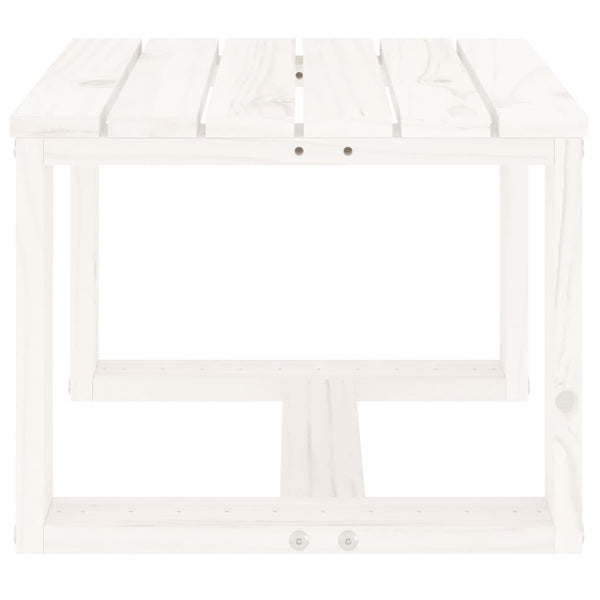 Mesa de apoio para jardim 40x38x28,5 cm pinho maciço branco