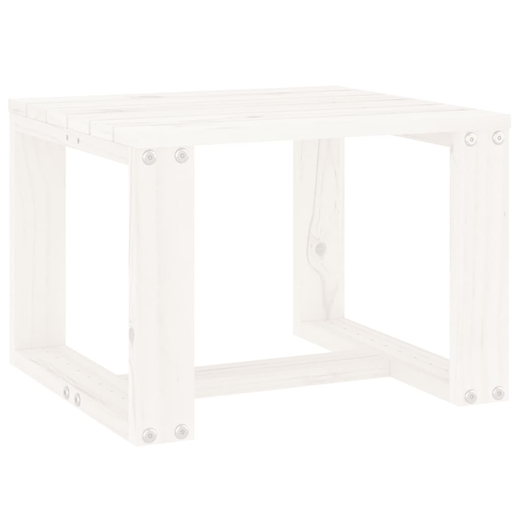 Garden side table 40x38x28.5 cm white solid pine