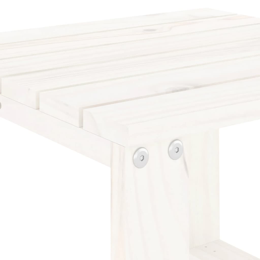 Garden side table 40x38x28.5 cm white solid pine