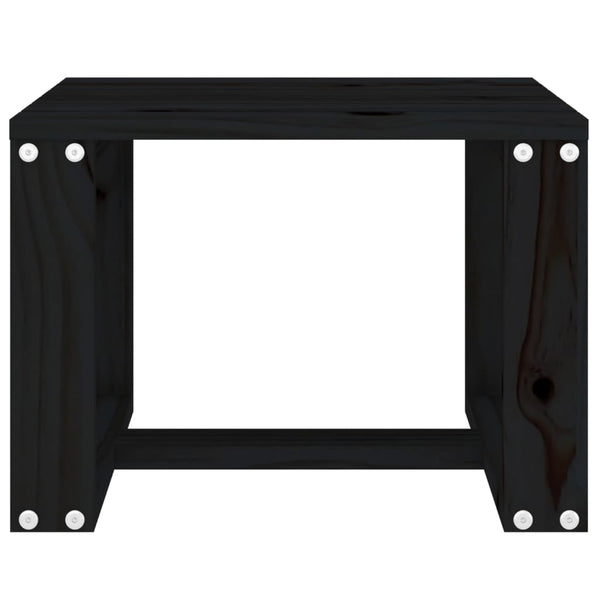 Mesa auxiliar de jardín 40x38x28,5 cm pino macizo negro