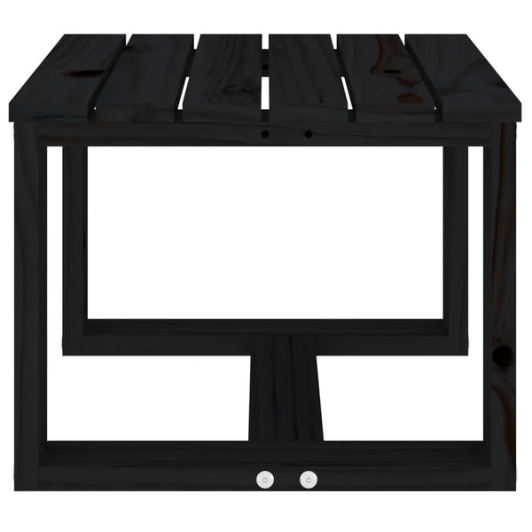 Mesa auxiliar de jardín 40x38x28,5 cm pino macizo negro