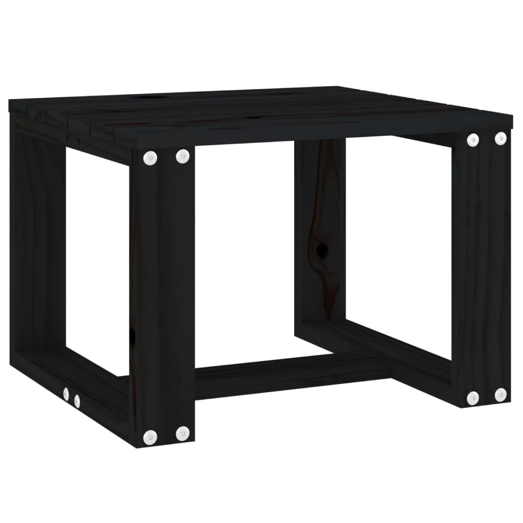 Mesa auxiliar de jardín 40x38x28,5 cm pino macizo negro