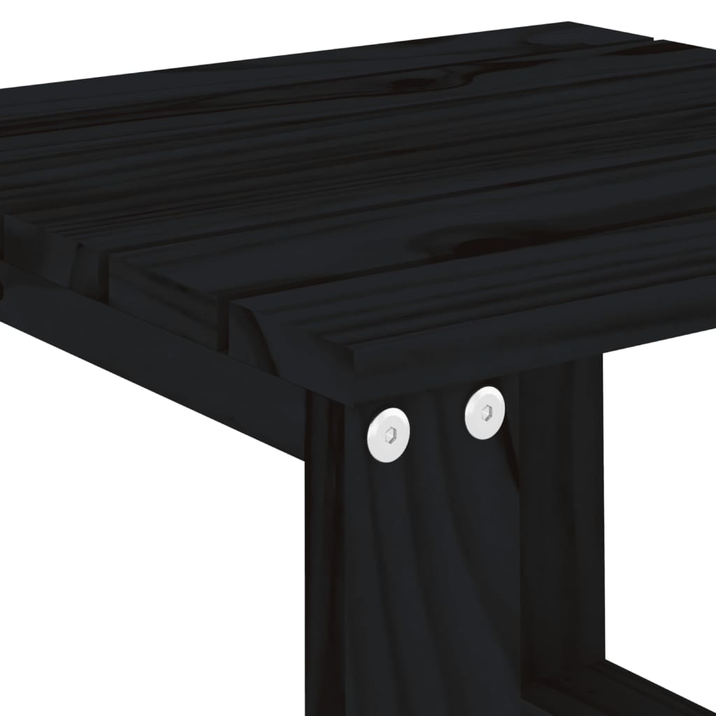 Mesa auxiliar de jardín 40x38x28,5 cm pino macizo negro