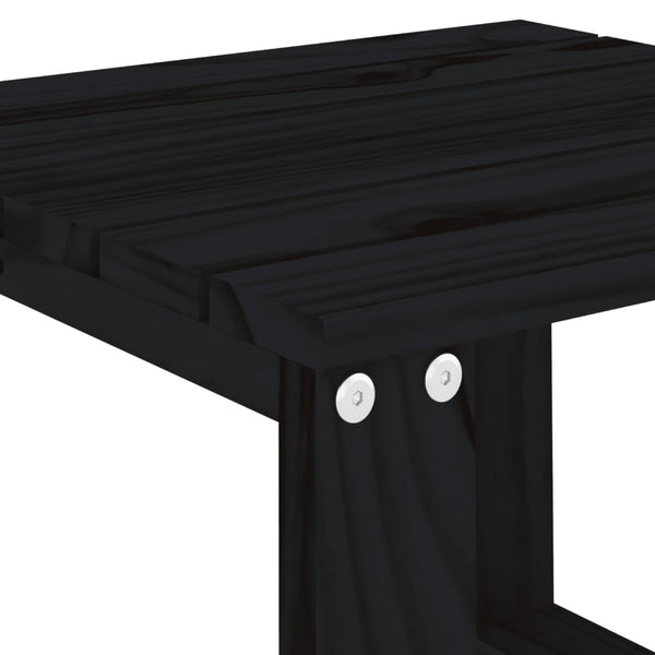 Garden side table 40x38x28.5 cm black solid pine