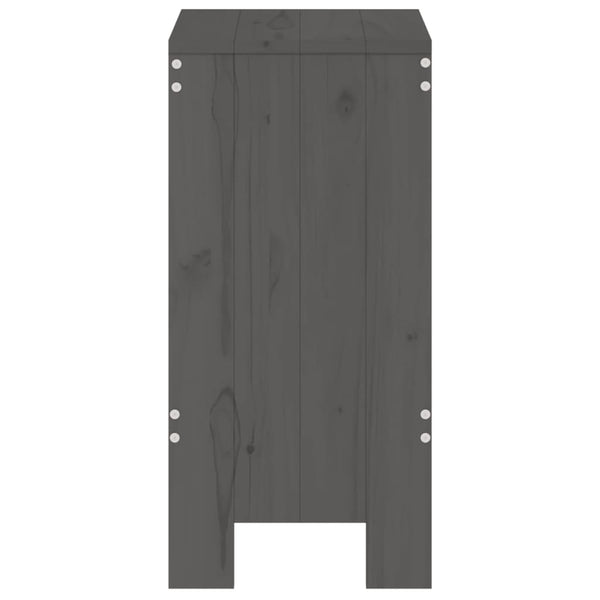 Taburetes de bar 2 unidades 40x36x75 cm madera maciza de pino gris