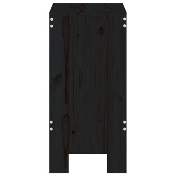 Bancos de bar 2 pcs 40x36x75 cm madeira de pinho maciça preto