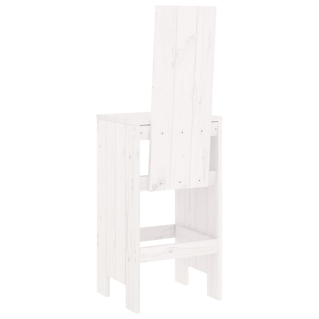 Cadeiras de bar 2 pcs 40x42x120 cm pinho maciço branco