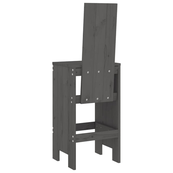 Bar chairs 2 pcs 40x42x120 cm gray solid pine