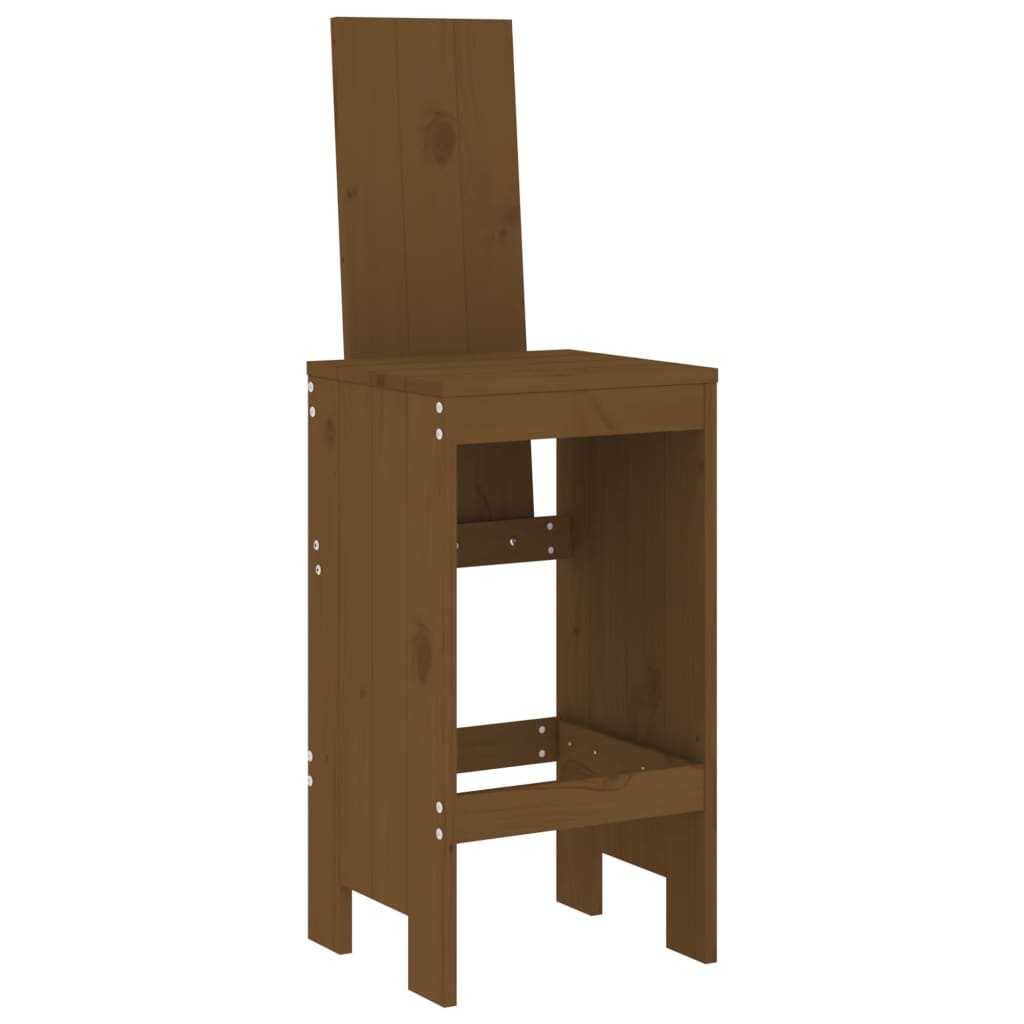 Bar chairs 2 pcs 40x42x120 cm solid pine honey brown