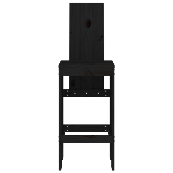 Cadeiras de bar 2 pcs 40x42x120 cm pinho maciço preto