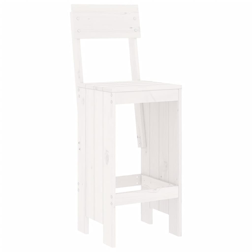 Bar chairs 2 pcs 40x48.5x115.5 cm solid pine white