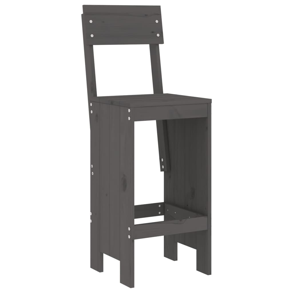 Cadeiras de bar 2 pcs 40x48,5x115,5 cm pinho maciço cinzento