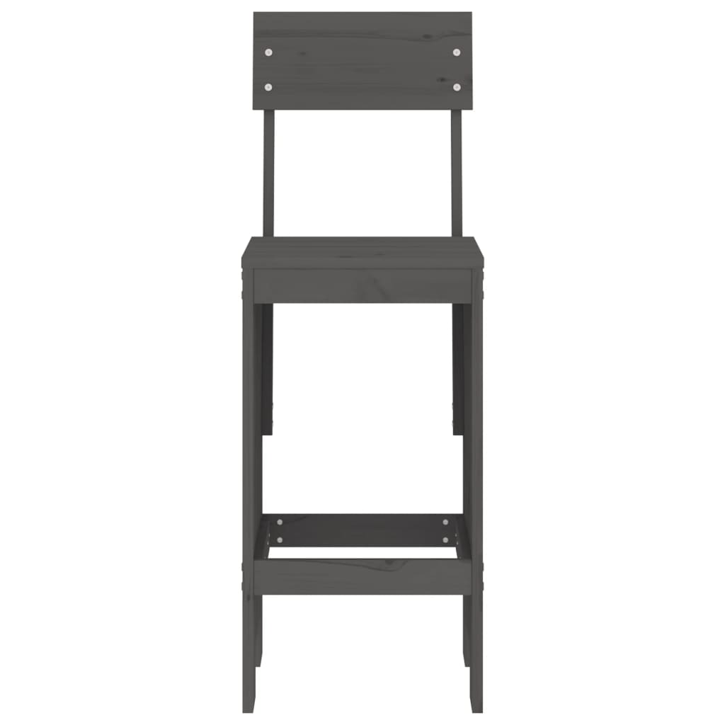 Bar chairs 2 pcs 40x48.5x115.5 cm gray solid pine