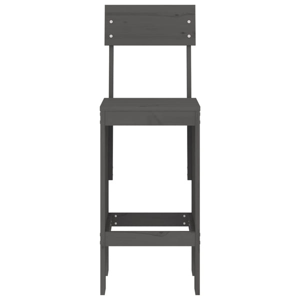 Cadeiras de bar 2 pcs 40x48,5x115,5 cm pinho maciço cinzento