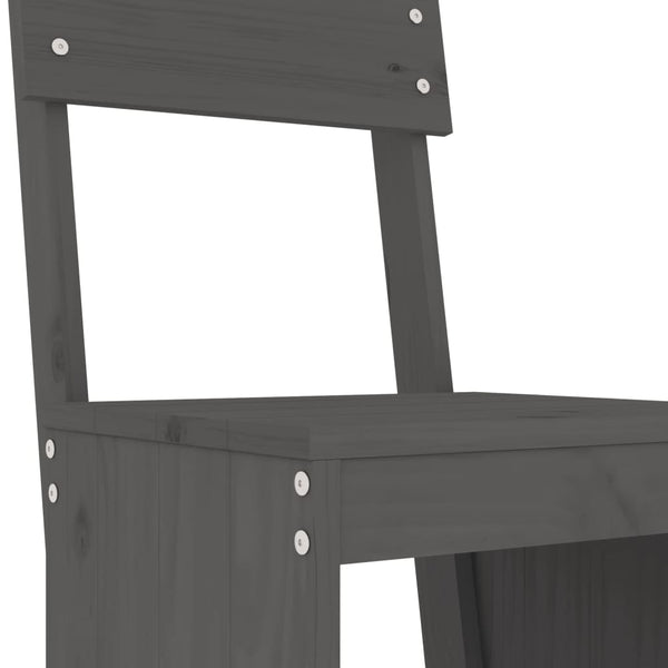 Bar chairs 2 pcs 40x48.5x115.5 cm gray solid pine