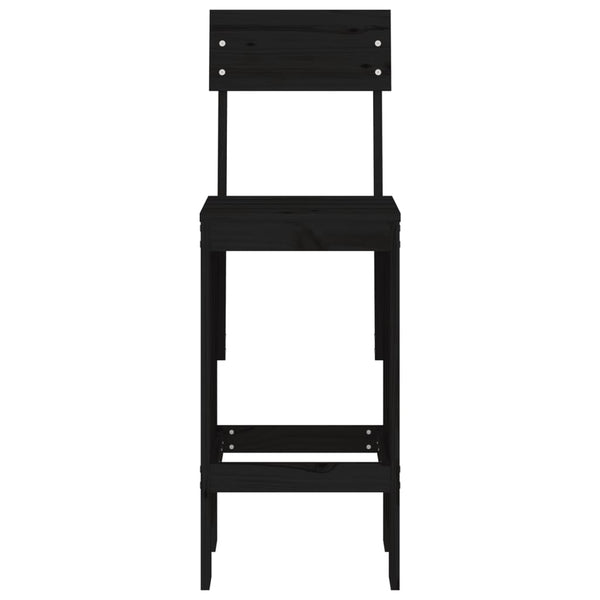 Cadeiras de bar 2 pcs 40x48,5x115,5 cm pinho maciço preto
