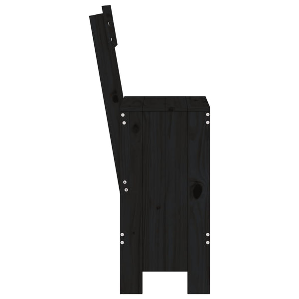 Sillas de bar 2 piezas 40x48,5x115,5 cm pino macizo negro