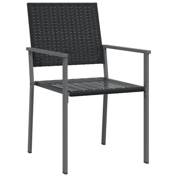 Cadeiras jardim 4 pcs 54x62,5x89 cm vime PE preto
