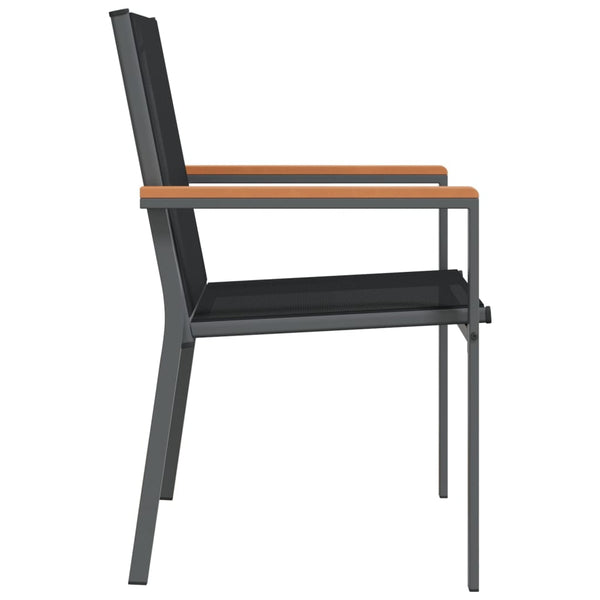 Cadeiras de jardim 6 pcs 55x61,5x90 textilene e aço preto