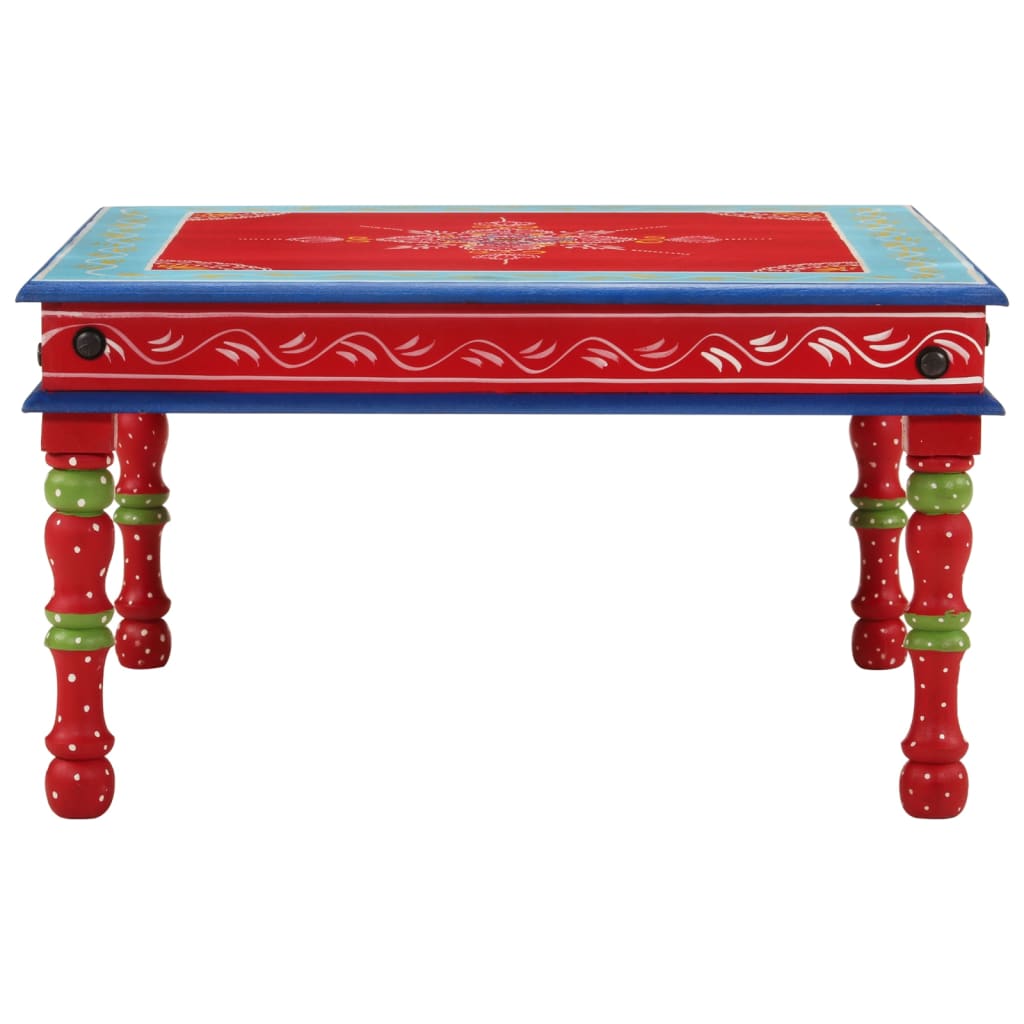 Mesa de centro pintada à mão mangueira maciça vermelho