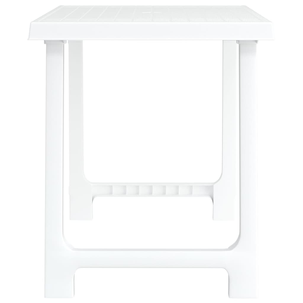 Mesa de campismo 79x56x64 cm PP aspeto madeira branco