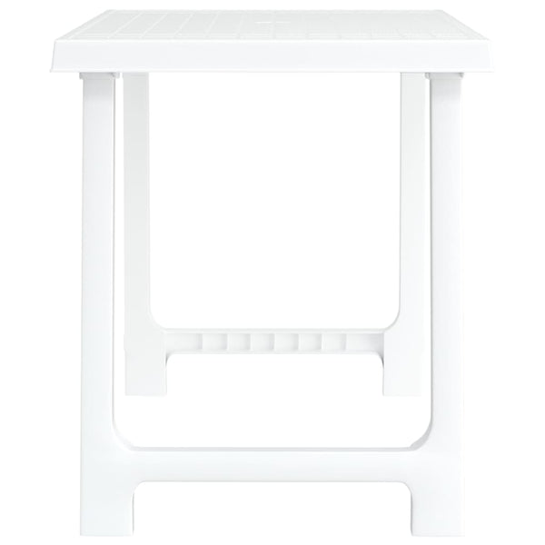 Mesa de campismo 79x56x64 cm PP aspeto madeira branco