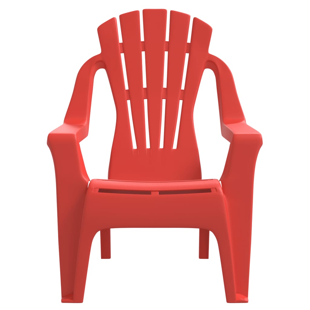 Cadeiras de jardim infantis 2 pcs PP aspeto de madeira vermelho