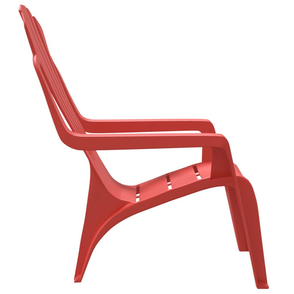 Cadeiras de jardim infantis 2 pcs PP aspeto de madeira vermelho