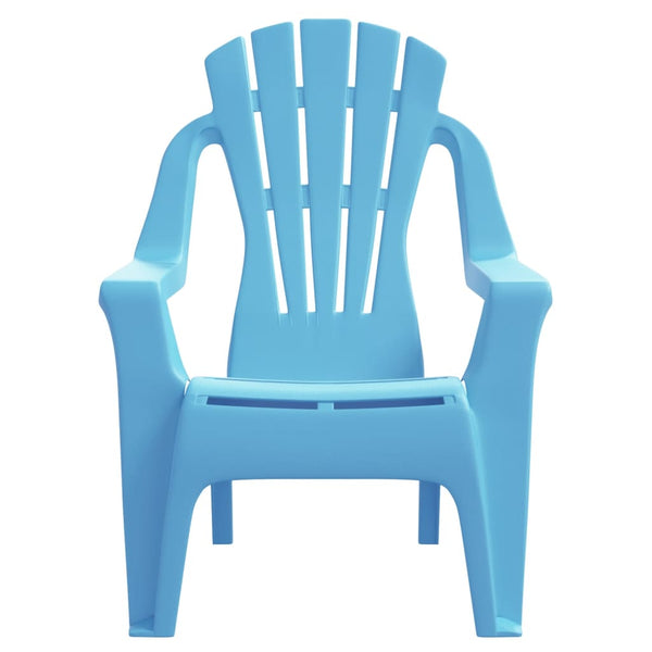 Cadeiras de jardim infantis 2 pcs PP aspeto de madeira azul
