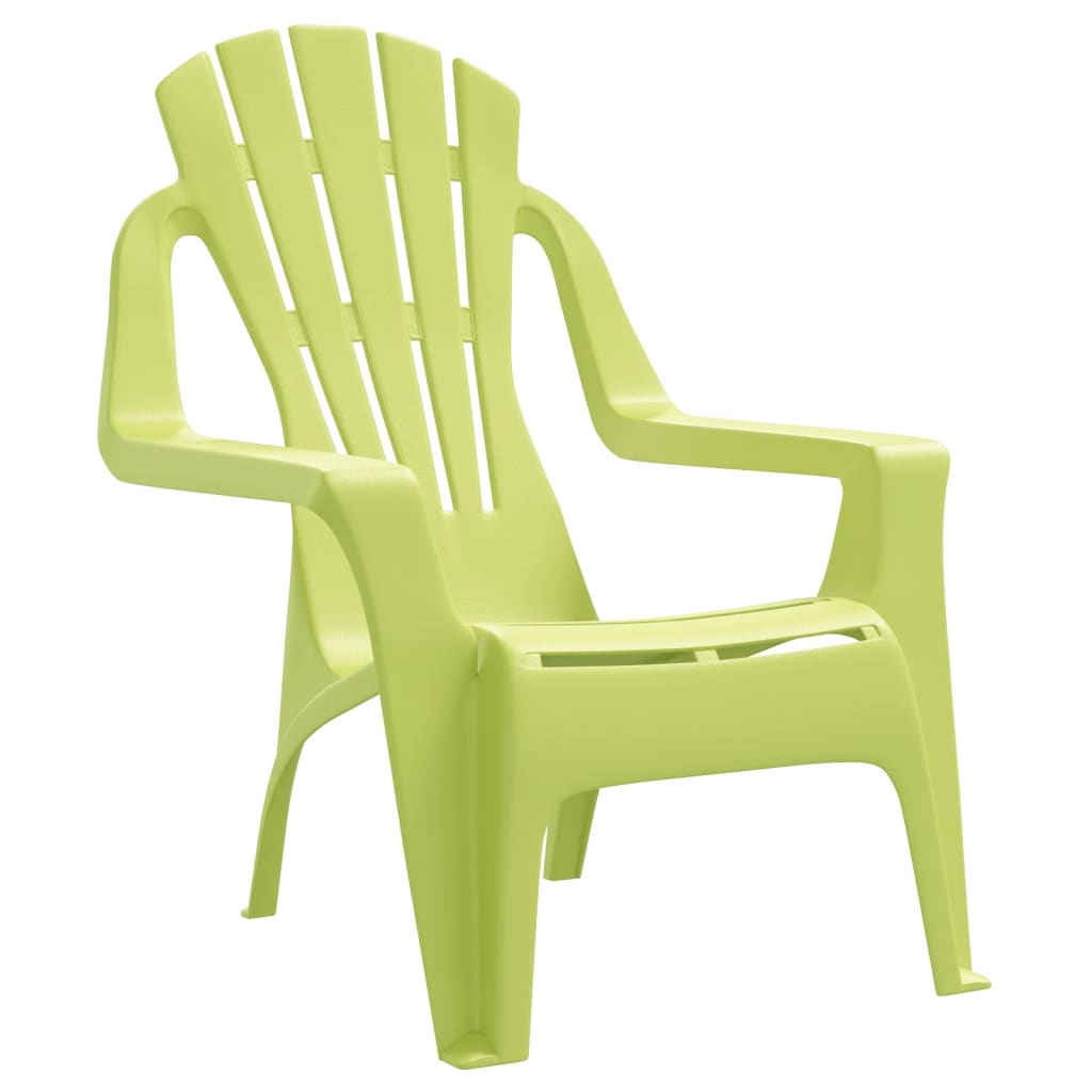 Cadeiras de jardim infantis 2 pcs PP aspeto de madeira verde