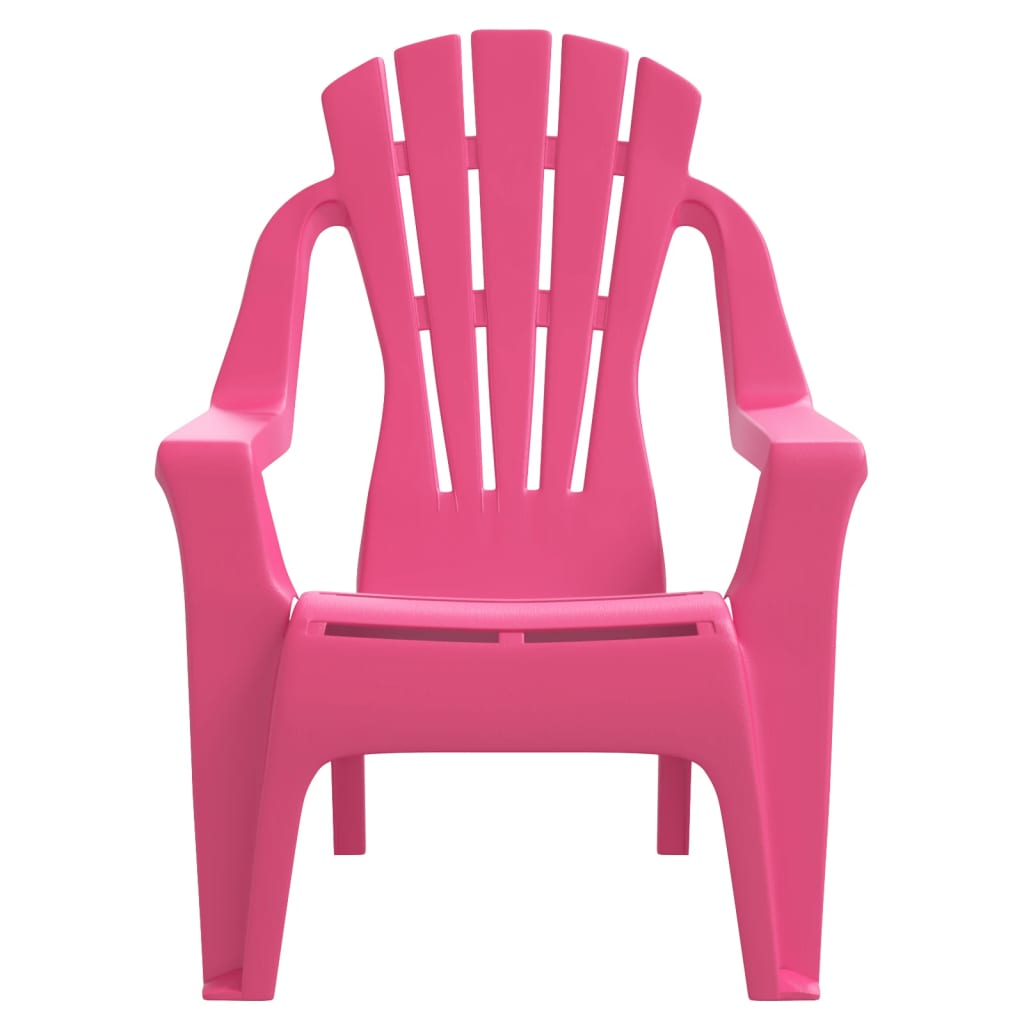 Cadeiras de jardim infantis 2 pcs PP aspeto de madeira rosa