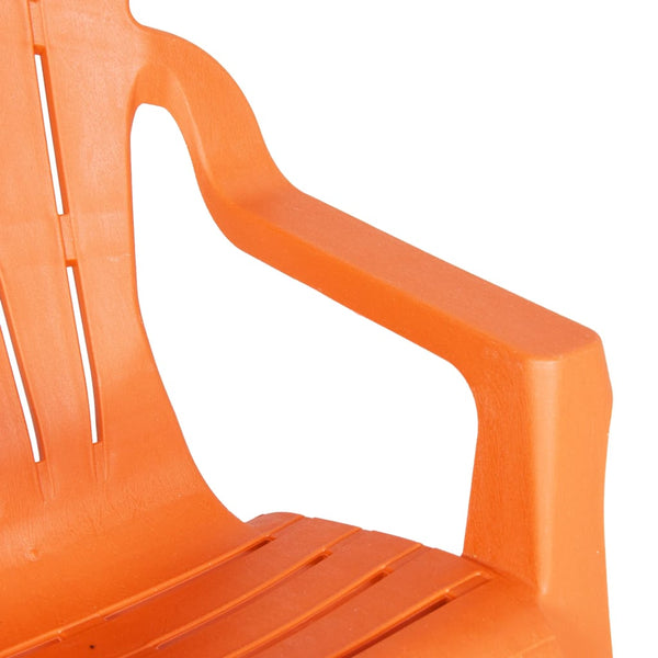 Cadeiras de jardim infantis 2 pcs PP aspeto de madeira laranja