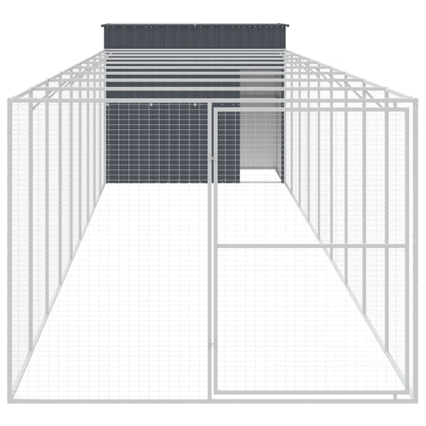 Casota p/ cães c/ parque 214x1069x181cm aço galvaniz. antracite