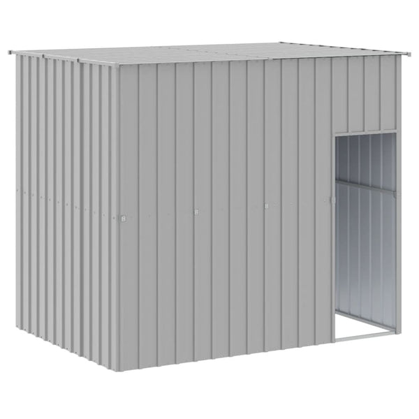 Casota cães c/ parque 214x1273x181 cm aço galvaniz. cinza-claro