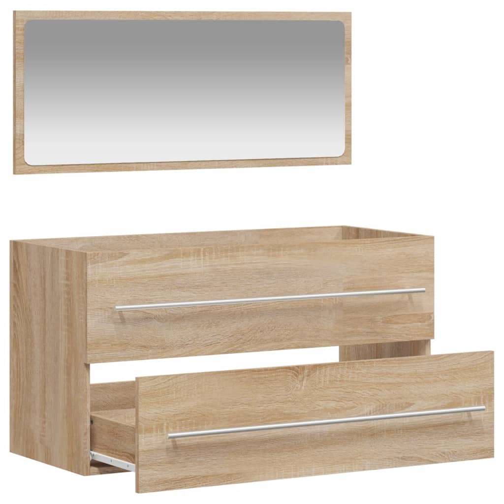 Sonoma processed wood bathroom cabinet with mirror