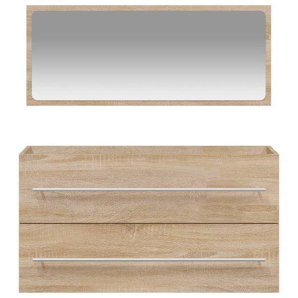 Mueble de baño de madera procesada Sonoma con espejo