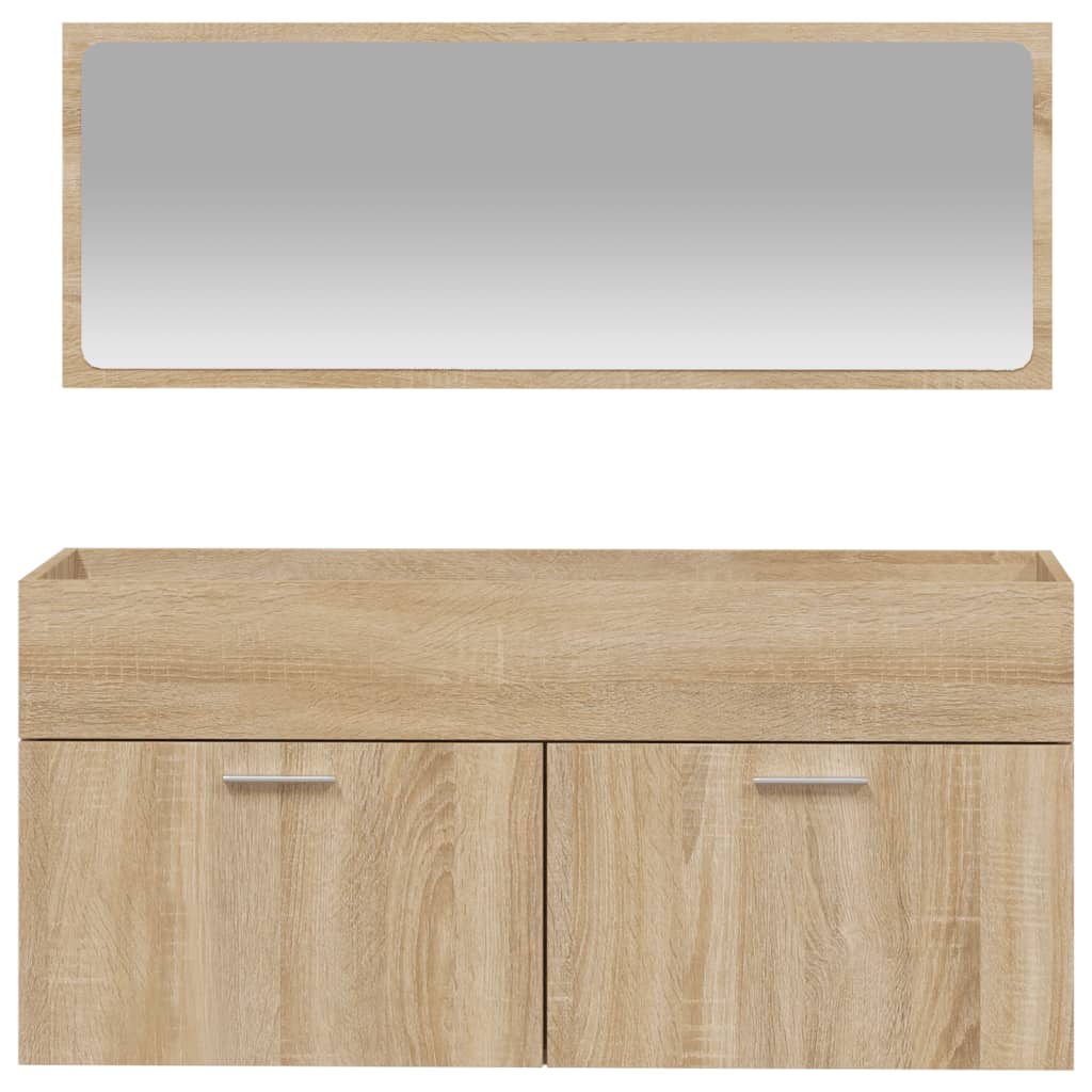 Sonoma processed wood bathroom cabinet with mirror