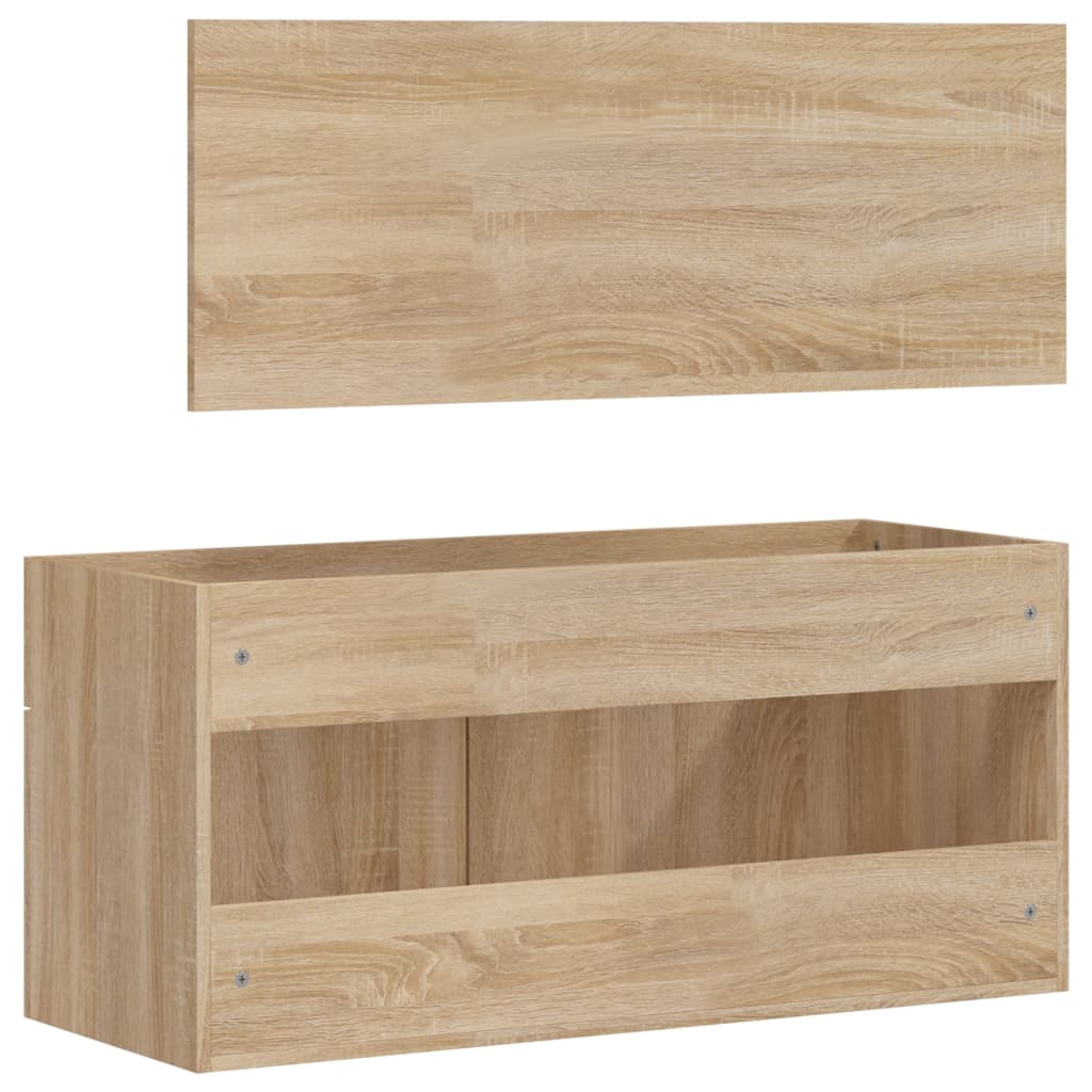 Mueble de baño de madera procesada Sonoma con espejo