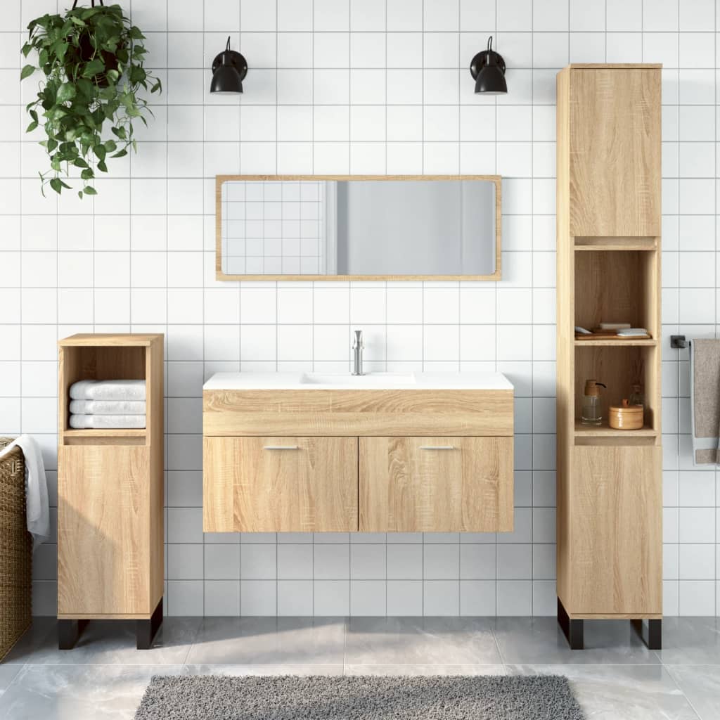 Mueble de baño de madera procesada Sonoma con espejo