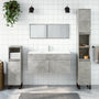 Bathroom cabinet with mirror made of wood. cement gray