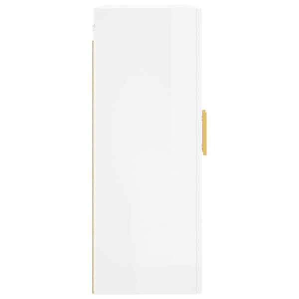 Armário de parede 69,5x34x90 cm branco brilhante