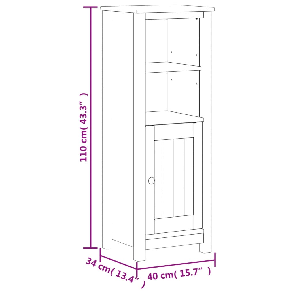 Móvel de casa de banho BERG 40x34x110 cm pinho maciço branco