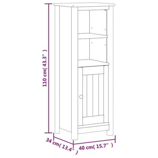 Móvel de casa de banho BERG 40x34x110 cm pinho maciço branco